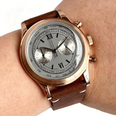 38mm Quartz Pilot Tandorio TD911 Chronograph MIYOTA OS20 Quartz Domed Sapphire Glass Retro 5Bar 2 eyes