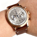 38mm Quartz Pilot Tandorio TD911 Chronograph MIYOTA OS20 Quartz Domed Sapphire Glass Retro 5Bar 2 eyes