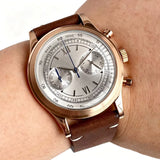 38mm Quartz Pilot Tandorio TD911 Chronograph MIYOTA OS20 Quartz Domed Sapphire Glass Retro 5Bar 2 eyes