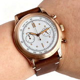 38mm Quartz Pilot Tandorio TD911 Chronograph MIYOTA OS20 Quartz Domed Sapphire Glass Retro 5Bar 2 eyes