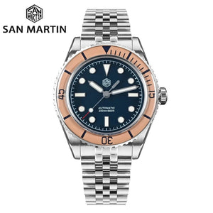 San Martin Diver SN0133 40mm NH35 Automatic AR Sapphire Bezel J - type Bracelet Waterproof 200m Swiss Lume - Tandorio Watches