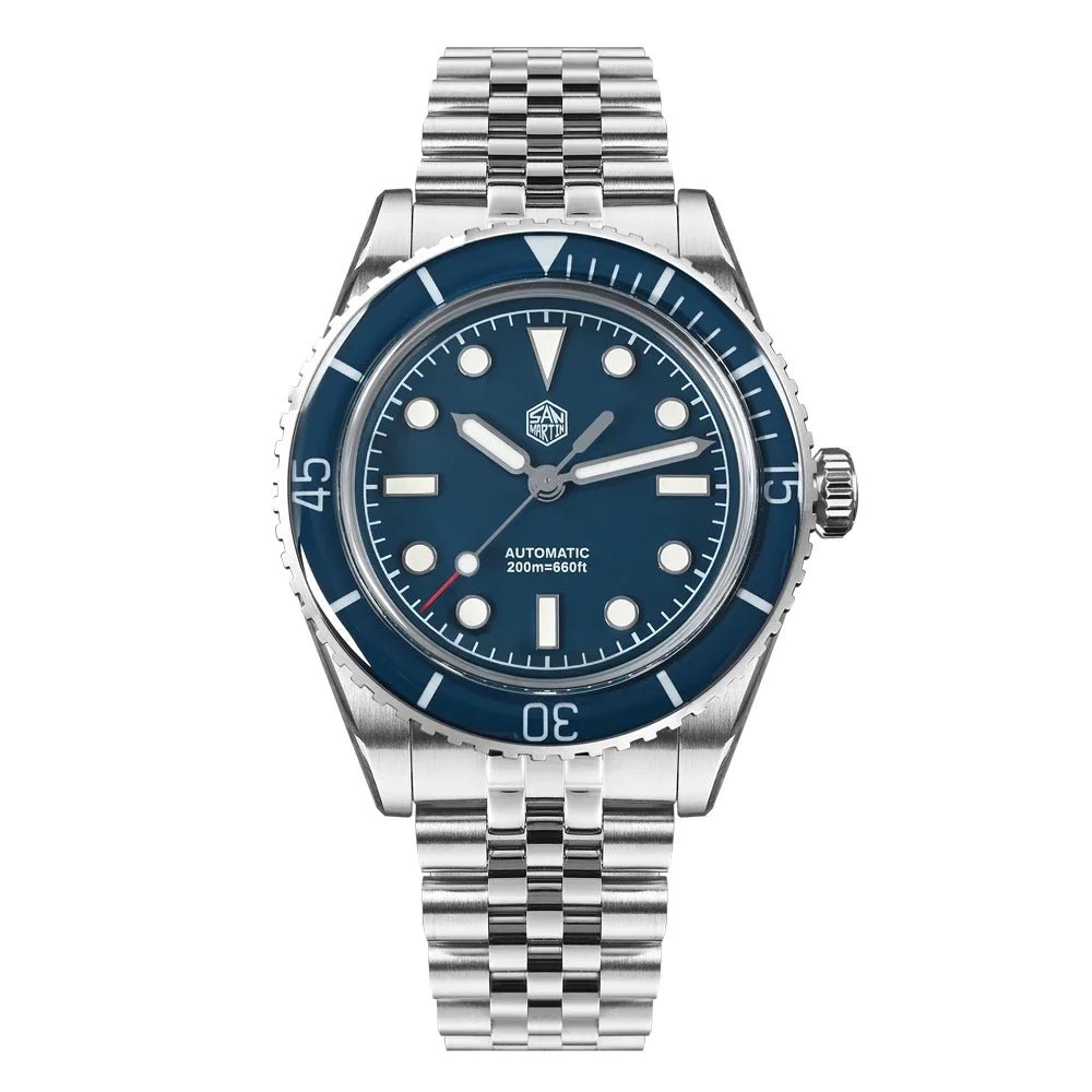 San Martin Diver SN0133 40mm NH35 Automatic AR Sapphire Bezel J - type Bracelet Waterproof 200m Swiss Lume - Tandorio Watches