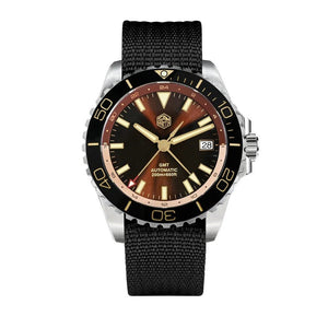 San Martin GMT Dive Watch SN0136 39mm NH34 Automatic Sunburst Enamel Dial AR Sapphire C3 Green Luminous - Tandorio Watches