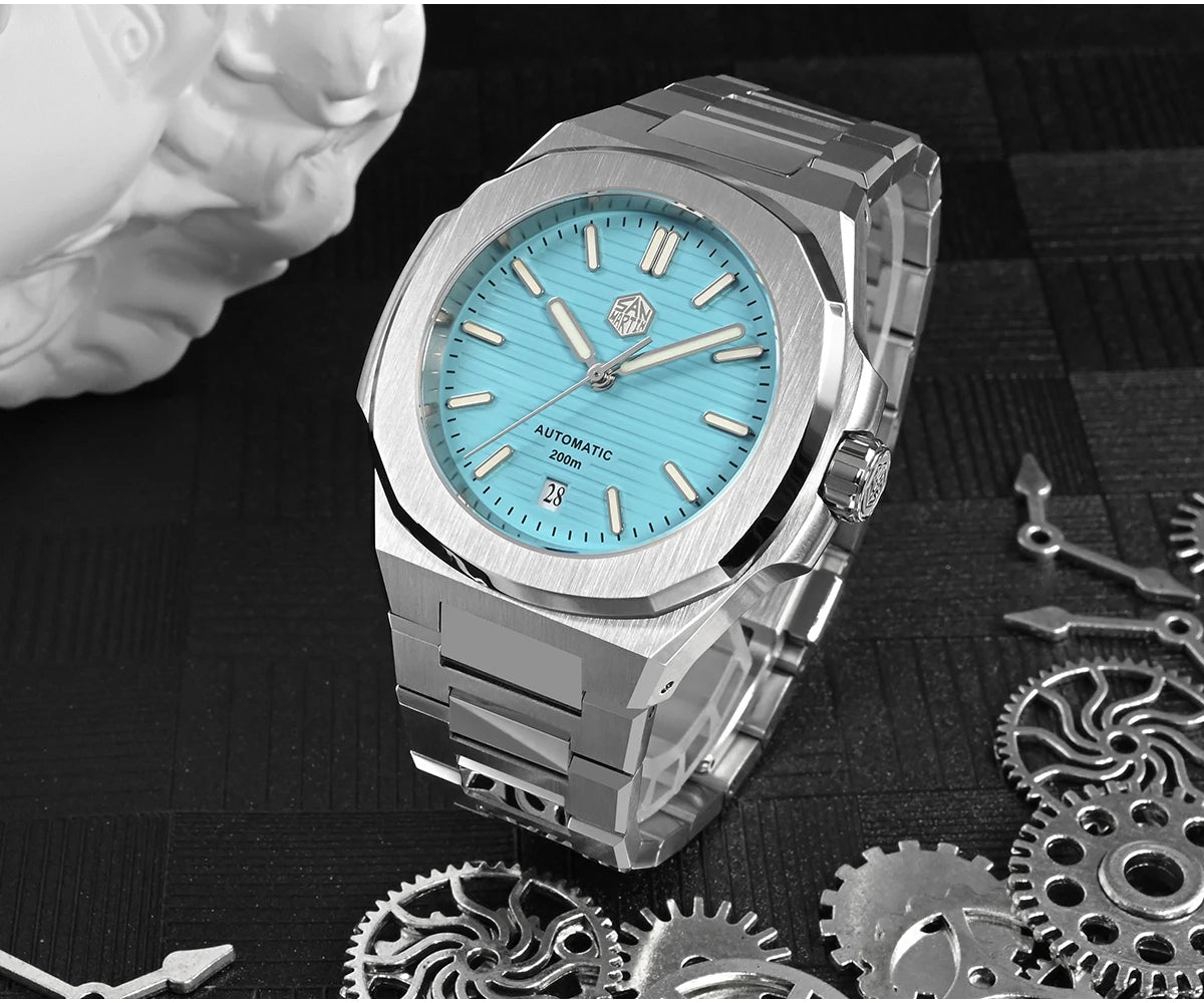 San Martin Nautilus MOD SN0075G 43mm Sw200 PT5000 Automatic AR Sapphire 20 ATM BGW - 9 - Tandorio Watches