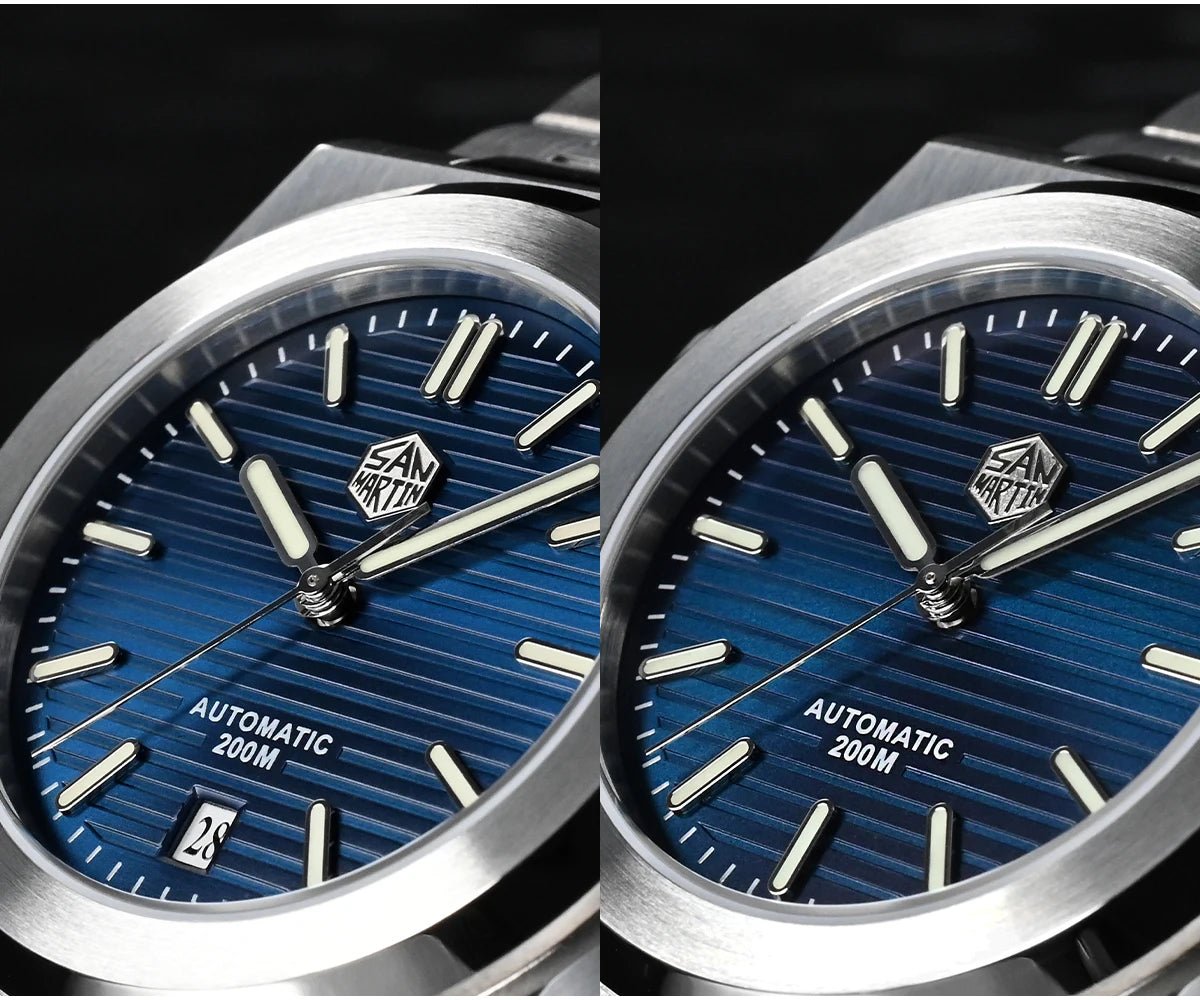 San Martin SN0076 42mm PT5000 Sw200 Automatic Dress Watch 20bar AR Sapphire BGW9 Lume - Tandorio Watches