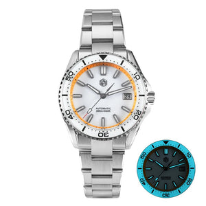 San Martin Sn0129 Enamel Dial Full Luminous 39mm Dive Watch NH35 Automatic 20Bar Ar saphire Swiss Lume - Tandorio Watches