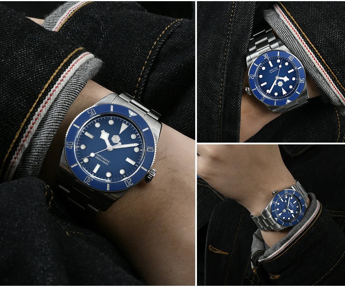 San Martin SN0138G New 37mm BB54 Vintage Diver Watch NH35 Automatic AR Sapphire C3 Luminous 20Bar - Tandorio Watches