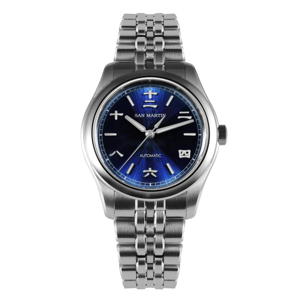 San Martin SN0144 39mm Gada Watch Sunburst JianZhan Miyota 90S5 Automatic Ar Sapphire Swiss Lume 10Bar - Tandorio Watches