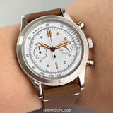 38mm Quartz Pilot Tandorio TD911 Chronograph MIYOTA OS20 Quartz Domed Sapphire Glass Retro 5Bar 2 eyes
