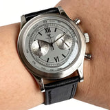 38mm Quartz Pilot Tandorio TD911 Chronograph MIYOTA OS20 Quartz Domed Sapphire Glass Retro 5Bar 2 eyes
