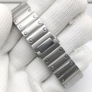 Square Watch Case High quality 38mm NH35 case 316L polished stainless steel case kit for Cartier Santos square case fits NH35/36/ 4R35/36 movement - Tandorio Watches