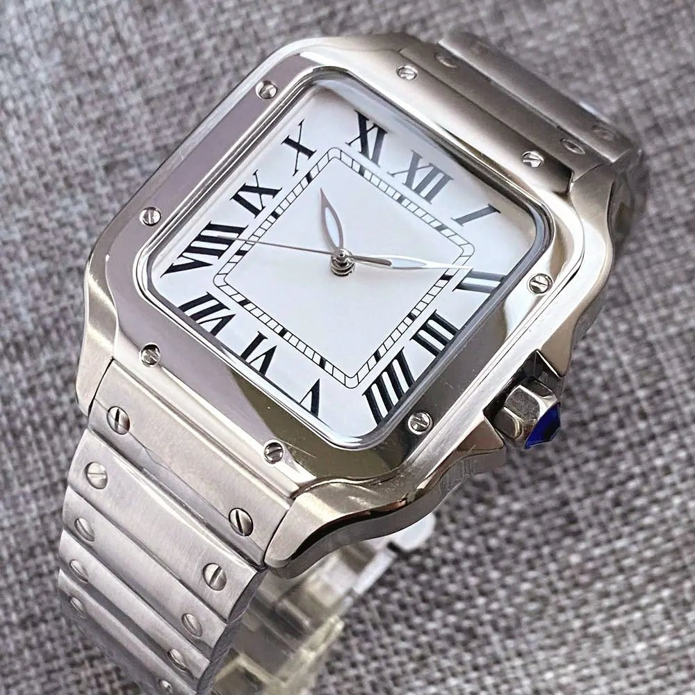 Square Watch Tandorio TD303S 38mm NH35A Automatic Roman Number Glass Back 5bar Sapphire - Tandorio Watches