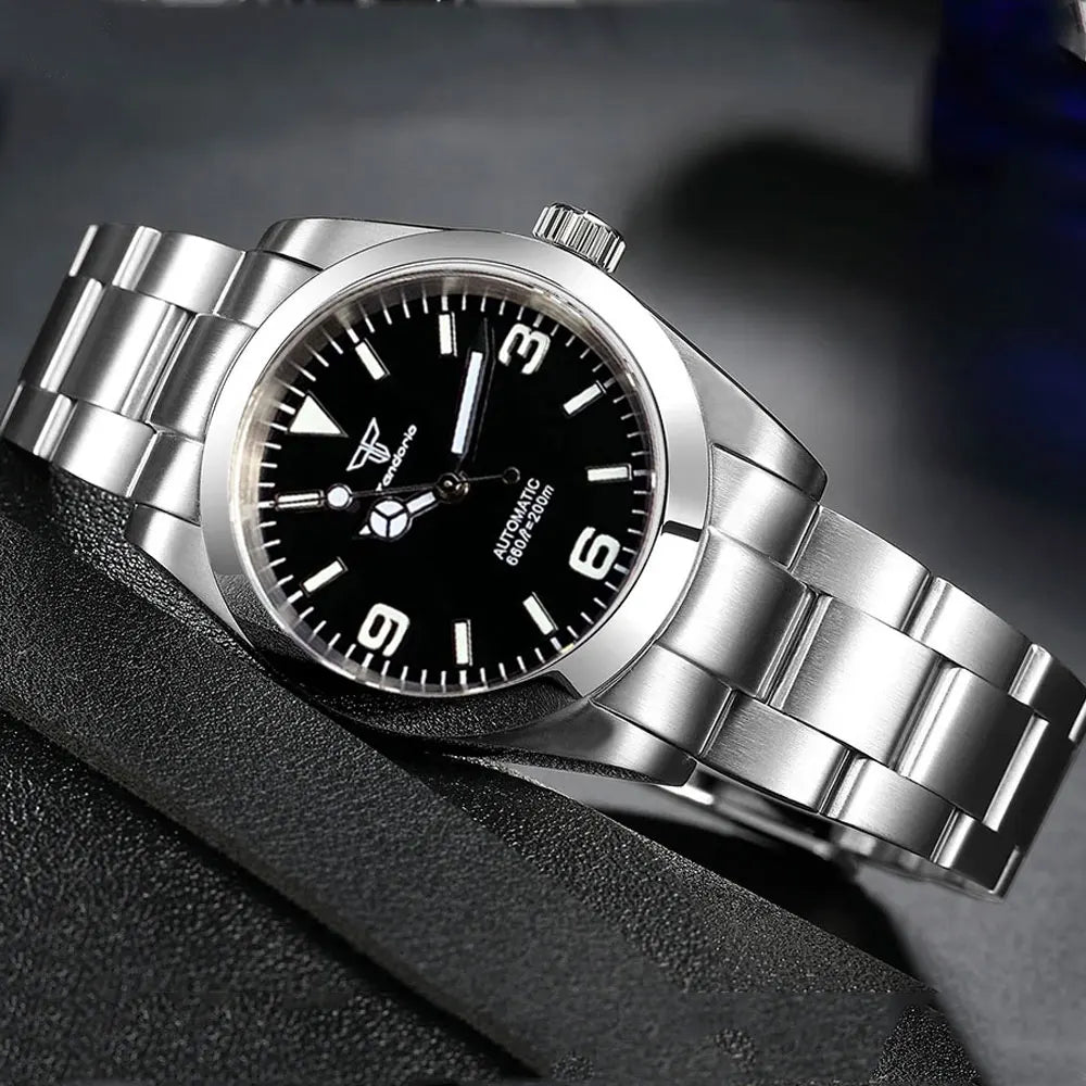 Tandorio 36mm 39mm Polish Bezel NH35A 100m Waterproof Sapphrie TD019 - Tandorio Watches