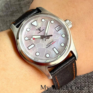 Tandorio 36mm Pilot Field watch NH35 Mechanical Sapphire Crystal 20Bar TD011 - Tandorio Watches