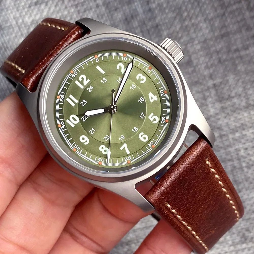 Tandorio 36mm Titanium Aviator Pilot Watch 200M Waterproof Tandorio 36mm Titanium Aviator Pilot Watch 200M Waterproof