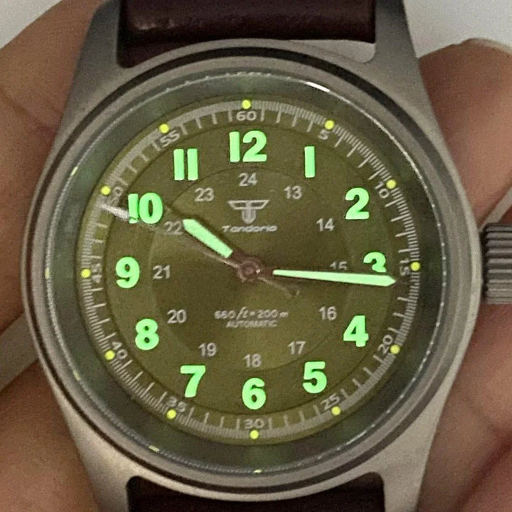 Tandorio 36mm Titanium Aviator Pilot Watch 200M Waterproof NH35 PT5000 Movt TD043 - Tandorio Watches