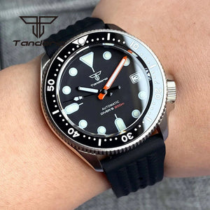 Tandorio 37mm NH35A 20bar Dive Automatic Watch Sapphire Glass Rotating Bezel Date Luminous TD035 - Tandorio Watches