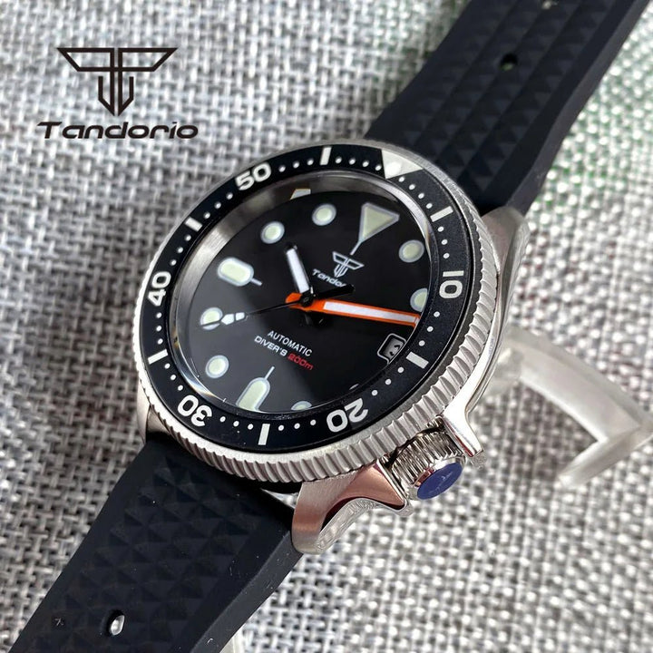 Tandorio 37mm NH35A 20bar Dive Automatic Watch Sapphire Glass Rotating Bezel Date Luminous TD035 - Tandorio Watches