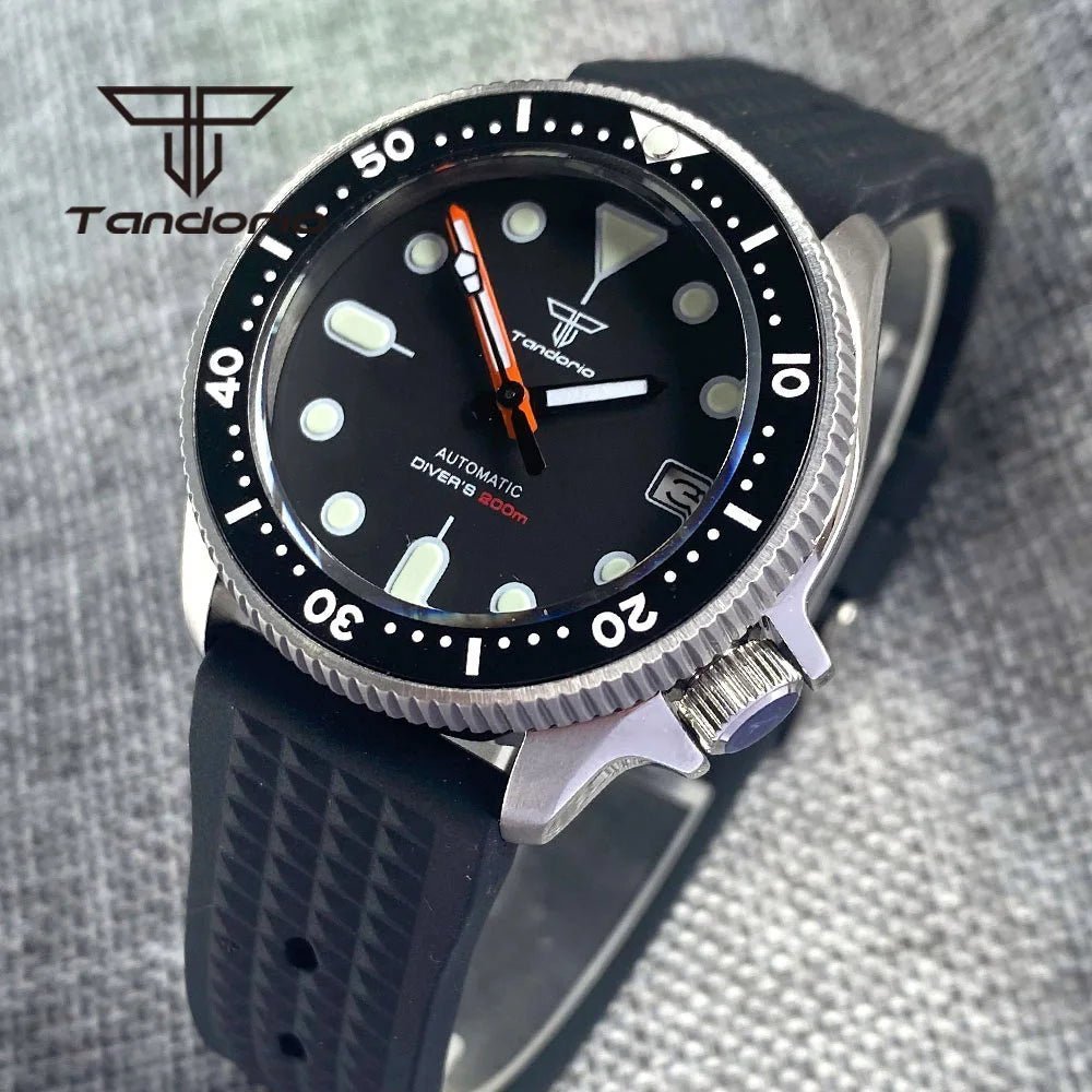 Tandorio 37mm NH35A 20bar Dive Automatic Watch Sapphire Glass Rotating Bezel Date Luminous TD035 - Tandorio Watches