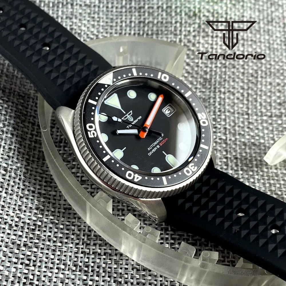 Tandorio 37mm NH35A 20bar Dive Automatic Watch Sapphire Glass Rotating Bezel Date Luminous TD035 - Tandorio Watches