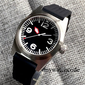 Tandorio 38mm Pilot watch 62mas NH35A PT5000 Automatic Wristwatch 200M AR Domed Sapphire Waffle Strap - Tandorio Watches