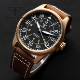 Tandorio 39mm CUSN8 Bronze 200m Pilot PT5000 NH35A Automatic Sapphire Glass TD031 - Tandorio Watches