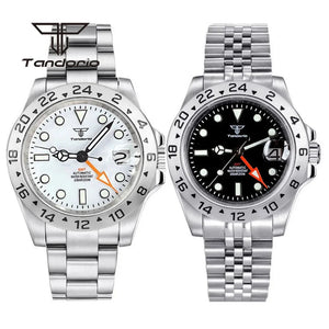 Tandorio 39mm NH34A GMT Automatic Wristwatch 10bar Diver Sapphire Crystal Glass Back TD051 - Tandorio Watches