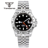 Tandorio 39mm NH34A GMT Automatic Wristwatch 10bar Diver Sapphire Crystal Glass Back TD051 - Tandorio Watches