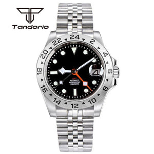 Tandorio 39mm NH34A GMT Automatic Wristwatch 10bar Diver Sapphire Crystal Glass Back TD051 - Tandorio Watches