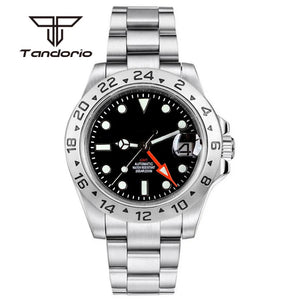 Tandorio 39mm NH34A GMT Automatic Wristwatch 10bar Diver Sapphire Crystal Glass Back TD051 - Tandorio Watches