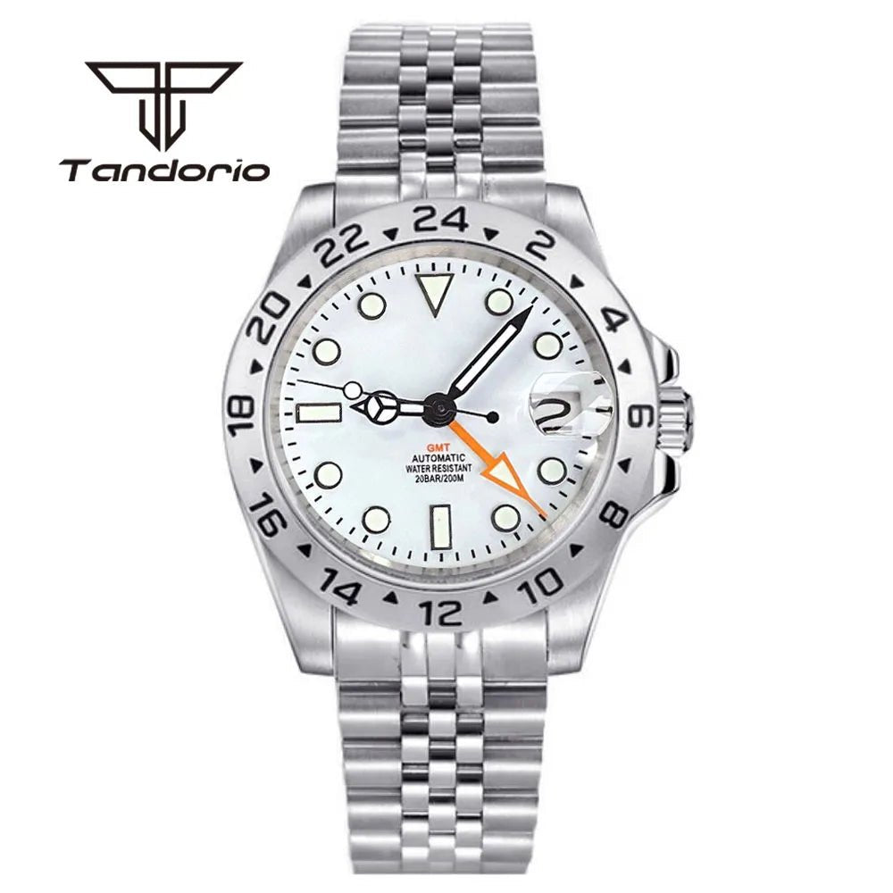 Tandorio 39mm NH34A GMT Automatic Wristwatch 10bar Diver Sapphire Crystal Glass Back TD051 - Tandorio Watches