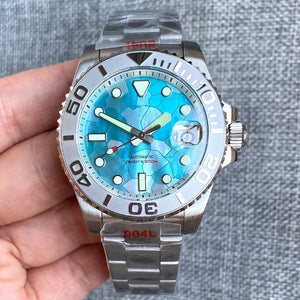 Tandorio 40mm Diver MOP Ice Blue Dial NH35 Automtic Sapphire 20bar TD003 - Tandorio Watches