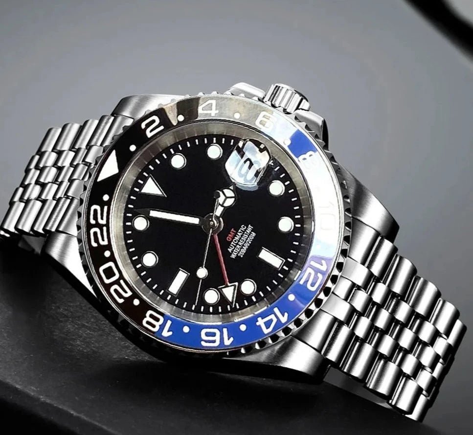 Tandorio 40mm NH34 GMT Automatic Watch sterile Sapphire Crystal 20ATM TD014 - Tandorio Watches