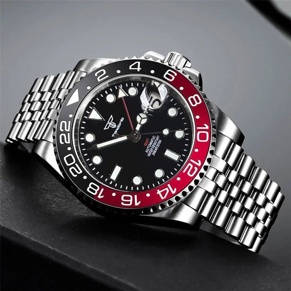 Tandorio 40mm NH34 GMT Automatic Watch sterile Sapphire Crystal 20ATM TD014 - Tandorio Watches