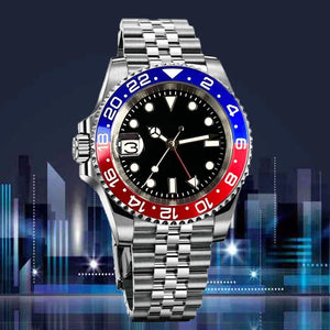 Tandorio 40mm NH34 GMT Dive Mechanical Men Watch 904L Bracelet 20bar saphire glass back - Tandorio Watches