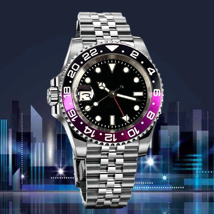 Tandorio 40mm NH34 GMT Dive Mechanical Men Watch 904L Bracelet 20bar saphire glass back - Tandorio Watches