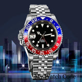 Tandorio 40mm NH34 GMT Dive Mechanical Men Watch 904L Bracelet 20bar saphire glass back - Tandorio Watches