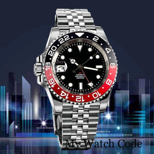 Tandorio 40mm NH34 GMT Dive Mechanical Men Watch 904L Bracelet 20bar saphire glass back - Tandorio Watches