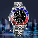 Tandorio 40mm NH34 GMT Dive Mechanical Men Watch 904L Bracelet 20bar saphire glass back - Tandorio Watches