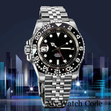 Tandorio 40mm NH34 GMT Dive Mechanical Men Watch 904L Bracelet 20bar saphire glass back - Tandorio Watches