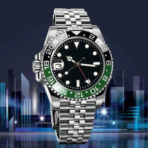 Tandorio 40mm NH34 GMT Dive Mechanical Men Watch 904L Bracelet 20bar saphire glass back - Tandorio Watches