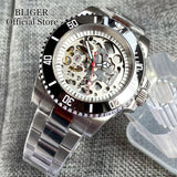 Tandorio 40mm NH70A Automatic Dive Watch 200M Waterproof Skeleton Dial Steel Glass Back - Tandorio Watches