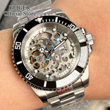 Tandorio 40mm NH70A Automatic Dive Watch 200M Waterproof Skeleton Dial Steel Glass Back - Tandorio Watches