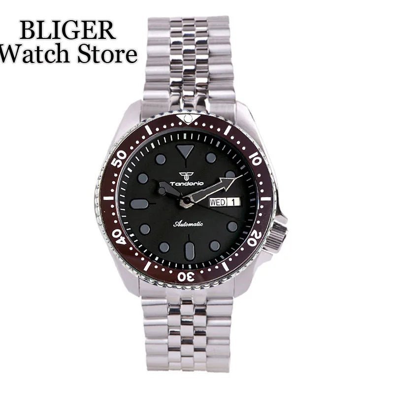 Tandorio 41mm NH36A Black Dial 200M dive watch 120 Click Bezel Sapphire Glass - Tandorio Watches