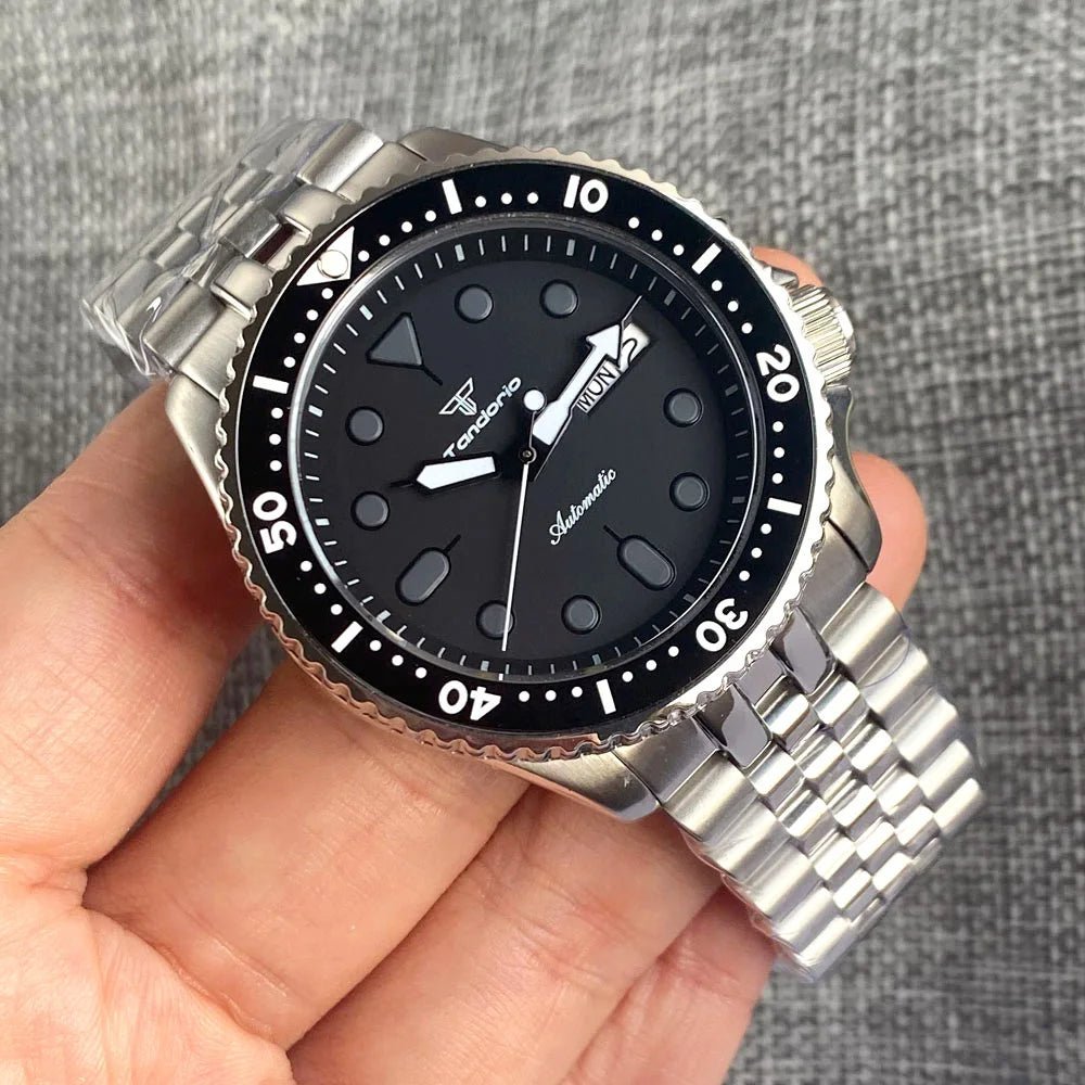 Tandorio 41mm NH36A Black Dial 200M dive watch 120 Click Bezel Tandorio 41mm NH36A Black Dial 200M dive watch 120 Click Bezel