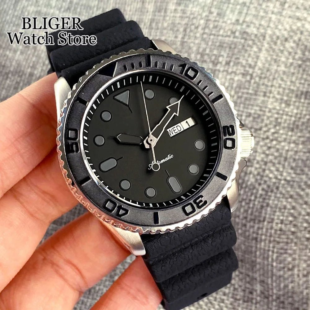 Tandorio 41mm NH36A Black Dial 200M dive watch 120 Click Bezel Sapphire Glass - Tandorio Watches