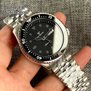 Tandorio 41mm NH36A Black Dial 200M dive watch 120 Click Bezel Sapphire Glass - Tandorio Watches