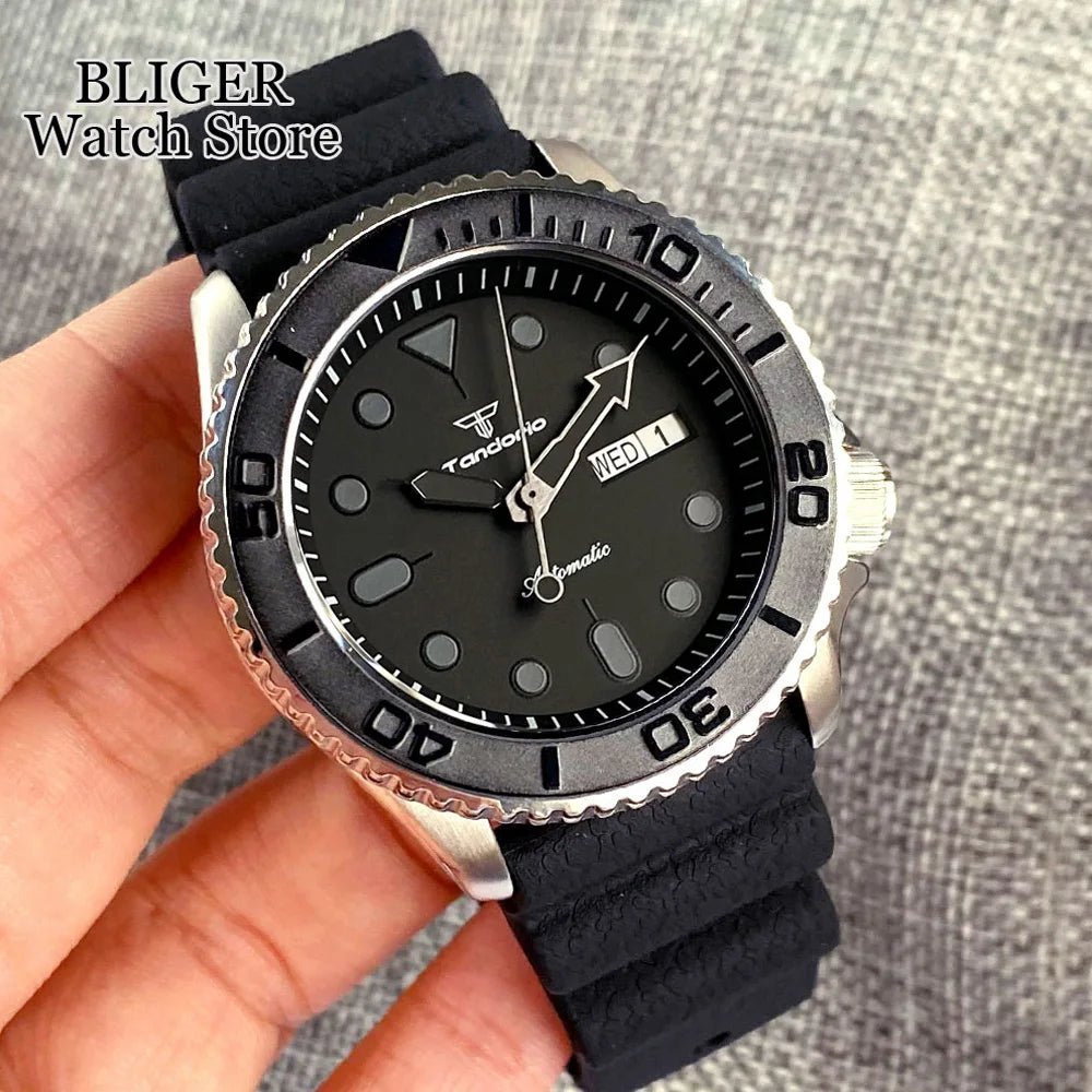 Tandorio 41mm NH36A Black Dial 200M dive watch 120 Click Bezel Tandorio 41mm NH36A Black Dial 200M dive watch 120 Click Bezel