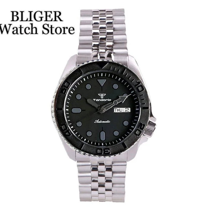 Tandorio 41mm NH36A Black Dial 200M Waterproof120 Click Bezel Sapphire Glass - Tandorio Watches