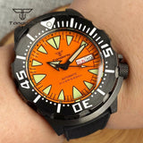 Tandorio 42mm NH36 Monster 20Bar Diver Black PVD Automatic Sapphire TD045 - Tandorio Watches